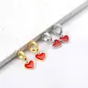 Pendientes de Gota de Aceite en Forma de Corazón de Venta Caliente Transfronterizos Diseño Ins Pendientes de Corazón Dulce Color Melocotón Pendientes de Acero Inoxidable para Mujer