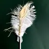 Nuevo Estilo Lazo Pluma Hermosa Pluma Decoración de Pastel de Cumpleaños Adornos Cumpleaños Día de San Valentín Bandera Enchufe para Hornear