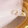 Novo Anel Feminino Coreano Dongdaemun Exquisito com Zircônia Incrustada Design Simples Aberto Ajustável Acessórios