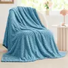 Manta de Franela de Terciopelo de Tortuga Jacquard Manta de Oficina Manta para Siesta en el Sofá Manta Transfronteriza Gris Azul