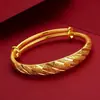 Pulseira Deslizante Céu Estrelado de Ouro Arena Vietnamita de 10mm para Mulheres, Pulseira Auspiciosa Dragão e Fênix Banhada a Ouro Cobre, Pulseira Bússola Céu Estrelado para Casamento
