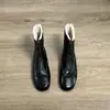 Botas Curtas Retrô com Bico Redondo e Forro de Lã, Uso Duplo, Novo Modelo 2026, Zíper Frontal, Botas Martin Estilo Britânico, Botas Finas Planas Versáteis