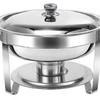 Fabricante personalizado fogão a álcool transfronteiriço Amazon redondo banhado a ouro isolado café da manhã fogão buffet de aço inoxidável com tampa