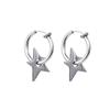 Nuevos pendientes de acero de titanio con estrella de cinco puntas, dorados y plateados, modernos, combinables con todo, estilo frío, pendientes personalizados con clip para la oreja para hombres y mujeres.