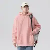Sudadera con Capucha de Color Puro Nueva para Primavera y Otoño para Hombres y Mujeres Sudadera Holgada Oversize para Pareja Sudadera Pulóver de Bolsillo de Manga Larga