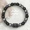 Europeu e Americano Xiyin Popular Transfronteiriço Amazon Pulseira de Obsidiana Pulseira Quadrada de Pedra Vulcânica Pulseira das Doze Constelações Venda por Atacado