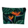 Bolsa de Cosméticos Estampada Serie Flores Impermeable Lino Denso Portátil para Viaje Neceser como Regalo para Amigas, Hermanas y Familia