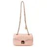 Bolsa Popular de Ombro Único para Axila Estilo Coreano 2026 Novo Modelo Bolsa de Corrente Acolchoada Estilo Chanel para Mulheres Bolsa Transversal Quadrada Pequena de Couro Encerado
