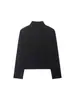 Para Artículo Exclusivo de Venta Caliente Transfronteriza Modelo Nuevo Primavera 2026 Nuevo Estilo Chino Elegante Chaqueta Negra de Manga Corta Botonada con Cuello Alto