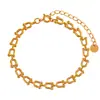 Pulsera de Empalme en Forma de U de Lujo Ligero Estilo Ins, Moderna y Genial para Mujer, Acero de Titanio Chapado en Oro de 18 Quilates, Estilo Unisex Simple para Uso Diario