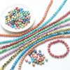 Contas com imitação de grão de madeira mais vendidas internacionalmente, contas soltas para acessórios de joias DIY, pulseira, colar, acessórios semiacabados, contas redondas de vidro
