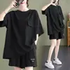 590#200 Jin Traje de Moda para Mujer Verano 2023 Nuevo Diseño de Bolsillo Casual Holgado Manga Corta Shorts Conjunto de Dos Piezas
