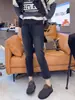 Nuevos Jeans Rectos Elásticos de Cintura Alta Retro Otoño 2025 para Mujer Talla Grande Ajuste Delgado Pantalones Cigarrillo Pequeños de Nueve Puntos