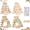 Enfeites de Árvore de Natal de Madeira em Branco Transfronteiriços, Enfeites de Árvore de Natal Recortados, Artesanato Artístico DIY para Crianças