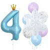 Conjunto de Balões de Filme de Alumínio Floco de Neve para Festa 40 polegadas Coroa Número Decoração de Aniversário Infantil Dia das Crianças