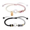 Pulsera de Plata de Ley S925 de Fujian y Guangdong con Amuleto de Paz de Calcedonia de la Suerte, Pulsera Tejida Estilo Pareja, Regalo de Qixi de Alto Nivel Estilo Chino