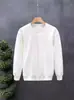Moletom Huamian Masculino Primavera e Outono 2025 Novo Estilo Coreano Tendência Solto Gola Redonda Cor Pura Manga Longa Camiseta Versátil Top