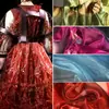 Hilo de cristal rojo/verde/azul/morado malla brillante doble color brillante vestido de novia DIY ropa hecha a mano tela de diseñador