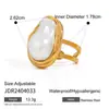 Anillo de Perla Imitación Barroca Jieding Acero de Titanio Pulsera Abierta que No se Desvanece Joyería de Acero Inoxidable de Alta Gama para Mujeres