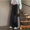 2026 Nuevos Pantalones Deportivos de Chándal Rectos a Rayas Retro Americanos de Invierno para Hombre, Ajuste Holgado Versátil de Pierna Ancha Casual