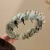 Diadema de Peluche con Estampado de Leopardo para Otoño e Invierno para Mujeres con Dientes para Lavado Facial y Presionar el Cabello Diadema con Parte Superior Alta de Calavera Pinza Antideslizante para el Cabello