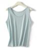 Fular de Lino Lyocell para Mujer Verano Nuevo Estilo Ropa Exterior Top Base Interior sin Mangas Chaleco de Punto a Rayas con Cuello Redondo