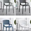 Silla nórdica de plástico con respaldo, moderna y sencilla, para el hogar, económica, informal, para exteriores, gruesa, para comedor de adultos.