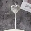 Caja de PVC con Forma de Corazón Estrella Decoración para Pastel de Cumpleaños Vela Creativa Romántica Forma de Corazón Diamante Vela Chapada en Oro