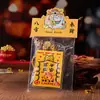 Amuletos de gato do Templo Xiyuan de Suzhou pintados à mão com cinábrio para riqueza e boa sorte, adesivo para celular, cartão de segurança para cães, amuleto de bênção para animais de estimação