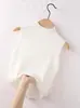 Chaleco de Punto Acanalado sin Mangas de Cuello Medio para Mujer, Corte Ajustado, Camiseta Base Adelgazante sin Mangas, Camiseta, Adecuado para Usar Debajo de un Traje