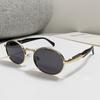 Gafas de sol ovaladas de metal personalizadas para mujer, gafas de sol de montura grande de moda europea y americana, gafas de sol de estilo callejero retro de celebridades de Internet transfronterizas