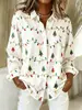 Camisa Impresa 3D de Navidad 2025 Manga Larga Más Vendida Copo de Nieve Fiesta Manga Larga Moda para Mujer Top Cárdigan