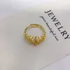 Anillo de encaje hueco con perla DIY ajuste de anillo de perla accesorios de joyería circonita microincrustada al por mayor anillo abierto ajustable