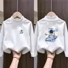 Camada Base Térmica de Fleece Escovado Infantil com Gola Meia-Alta Outono/Inverno Novo Estilo Camiseta para Meninos Camada Interna Quente Estilo Coreano Top Casual