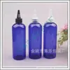 Botella azul de 300 ml con tapón de punta para aceites esenciales, lociones, líquidos y cebo de pesca, botella de aceite con tapón de punta
