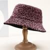 Sombrero de Pescador Estilo Retro con Estampado de Leopardo para Mujer en Otoño Viaje Sombrero de Cubeta Cálido para Cubrir la Cara Sombrero Plano para Mujer Sombrero de Cubeta Versátil