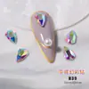 Atacado Joias Strass Flatback para Nail Art Influenciador Trapézio AB Iridescente Gota de Água Corte Marquise Diamante Nude Strass Colorido Irregular