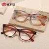 Óculos de leitura de alta qualidade BJYX perna de mola rebite floral multicolorido transfronteiriço nova marca de moda anti-luz azul espelho plano