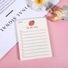 Lindo cuaderno de notas con forma de oso de fruta, 50 páginas, estilo borrador, papel con forma de corazón, cuaderno pequeño con mensajes.