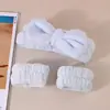 Venda Quente Transfronteiriça Conjunto de Pulseiras de Pulso e Faixa de Cabelo com Laço, Scrunchie de Pelúcia Simples, Acessórios de Cabelo para Mulheres, Adornos
