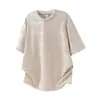 Camiseta de Manga Corta de Verano Nueva Waffle Anti-arrugas Cómoda Ligera de Negocios con Cuello Falso de Dos Piezas Henry Nanxia