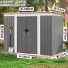 Cobertizo de herramientas para exteriores, Patio jardín, Cuarto de almacenamiento simple para patio, Cobertizo de utilidad metálico móvil