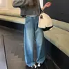 8538 Nuevos Pantalones Curvos de Maternidad, Jeans de Otoño, Pantalones Rectos Sueltos, Pantalones de Pierna Ancha para Uso Casual Durante el Embarazo