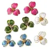 Brincos retro personalizados com design de flor verde de alta qualidade brincos transfronteiriços europeus e americanos