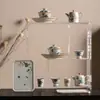 Juego de Té Kung Fu de Cerámica Pintado a Mano de Tres Piezas con Tapa, Tetera y Bandeja, Individual de Gama Alta que No se Calienta al Tacto para Uso en Casa