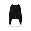 Sudadera de Cachemira para Mujer 100% Cachemira Pura Suéter Cardigan Tejido para Mujer Otoño e Invierno Holgado Combinable Color Sólido Ropa Exterior