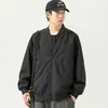 Recomendación de bloggerChaqueta de vuelo estilo americano para hombre, marca de moda, chaqueta tipo béisbol holgada, abrigo con cuello mao, chaqueta casual de otoño