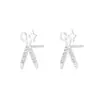 Pendientes de Plata de Ley 925 con Diseño Único de Tijera para Mujer, Lujo Accesible y Pendientes de Zirconia Cúbica de Alta Gama, Pendientes de Moda y Versátiles