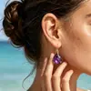 Pendientes de Cristal Púrpura con Forma de Gota de Agua Multifacéticos Europeos y Americanos para Mujer Lujo Ligero Sensación de Alta Gama Pendientes de Piedra Natural Pendientes Colgantes Joyería Transfronteriza Venta al por Mayor