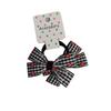 Diadema Dulce para Bebita Cuadros Ligeros Blanco y Negro Bordado Estilo Bosque Mini Lazo Liga para el Cabello Cuerda para el Cabello Banda de Goma